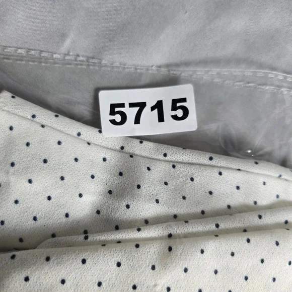 Vintage White Polka Dot Dress Short Sleeve Mock‎ Neck Elastic Waist Ruffle Trim - Picture 11 of 11